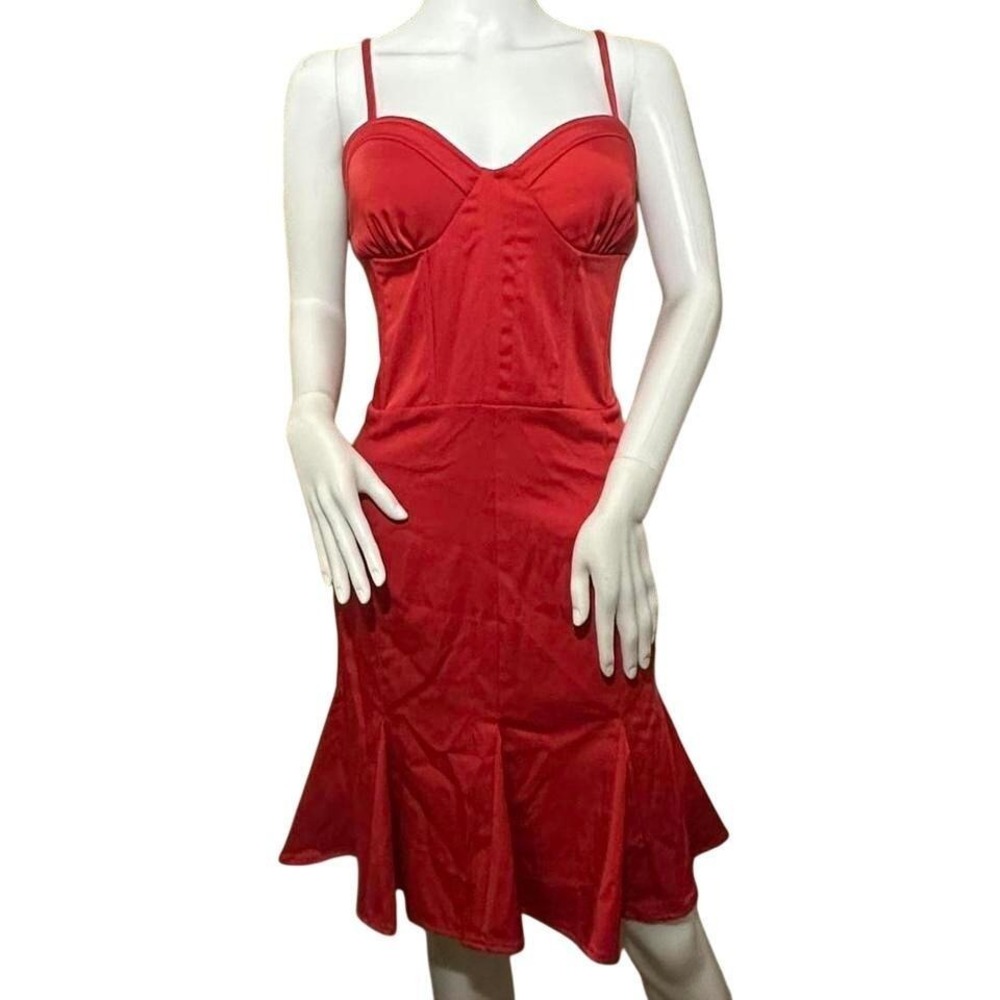 Bombshell Mermaid Y2K Vintage Red Corset Dress M